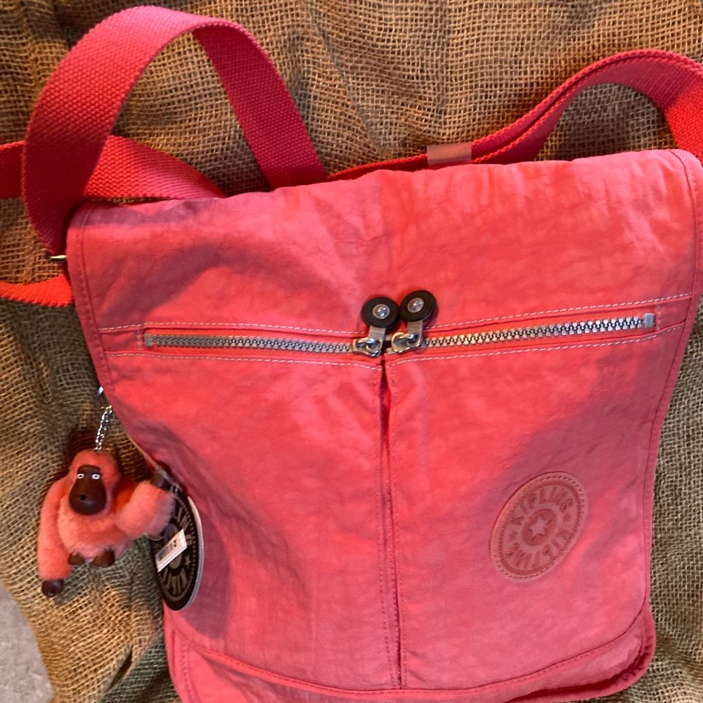 New With Tags! Kipling Salmon Messenger & Crossbody Shoulder Bag